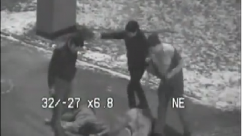 Кадр с камеры видеонаблюдения ЦОУ ДВД Астаны