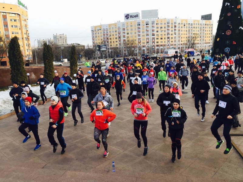 Впервые акция "Бегут все Планета Земля" прошла в Алматы. Фото Роза Есенкулова©