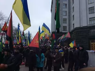 Митинг устроили шахтеры на Украине