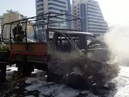 Пожар в Алматы: "ГАЗель" сгорела на Аль-Фараби