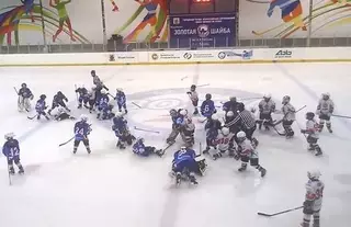 Массовую драку устроили 8-летние хоккеисты на турнире в Казани