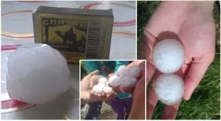 Град размером с куриное яйцо выпал в Костанайской области