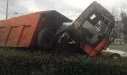 В Алматы сгорел КамАЗ