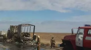 Сгоревшая в Мангистау фура принадлежала пограничникам