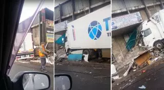 Грузовик снес ларек в Алматы