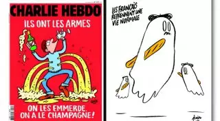 Charlie Hebdo нарисовал новую карикатуру на теракты в Париже