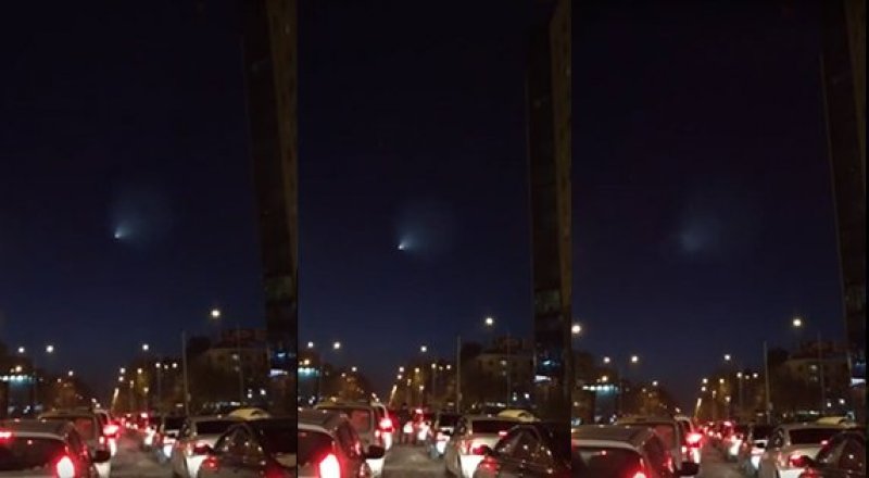 Жители Астаны заметили в небе странный объект. Стоп кадры с видео очевидцев. 