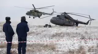 Капсула с тремя космонавтами приземлилась в Карагандинской области