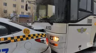 100 ДТП произошло в Астане из-за бурана