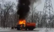 Снегоуборочная машина сгорела в Актобе