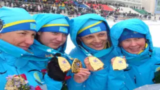 Женская сборная РК по лыжным гонкам победила в эстафете