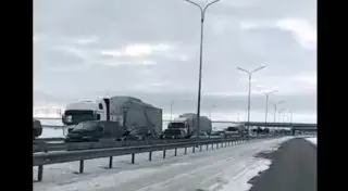 Десятки машин застряли на трассе Темиртау - Нур-Султан