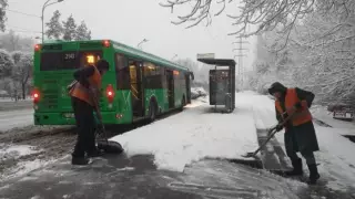 Линии электропередачи были повреждены в Алматы из-за снега