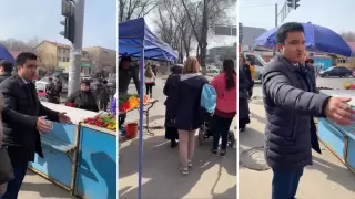 Стихийных торговцев тюльпанами разогнали в Алматы