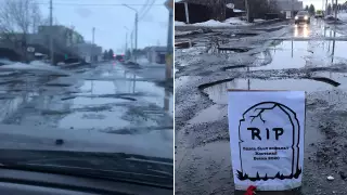 Асфальт "похоронили" в Костанае