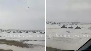 Танки возле Аягоза попали на видео