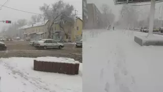 Снег выпал в нескольких областях Казахстана