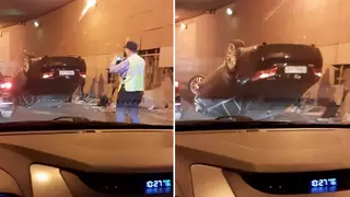 Toyota Camry перевернулась в туннеле в центре Нур-Султана