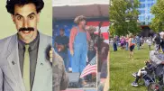 Саша Барон Коэн устроил провокацию на митинге сторонников Трампа