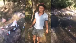 Два друга убрали чужой мусор на речке в Каскелене