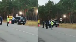Полицейских, пропустивших джип через блокпост "по звонку", сняли на видео