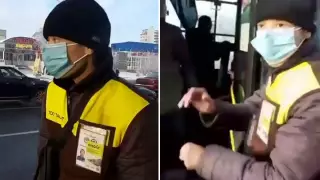 Конфликт с контролером в автобусе сняла на видео алматинка