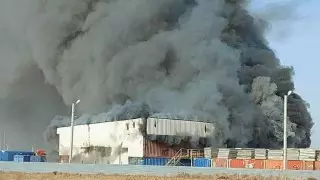 Недалеко от месторождения Тенгиз вспыхнул пожар