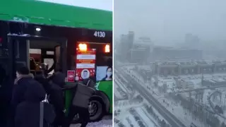 Застряли автобусы и отменили занятия. Что происходит в Нур-Султане и Алматы из-за непогоды