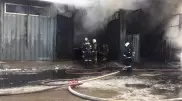 Ангар загорелся в Алматы