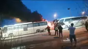 5 пассажирских автобусов сгорели на месторождении Тенгиз
