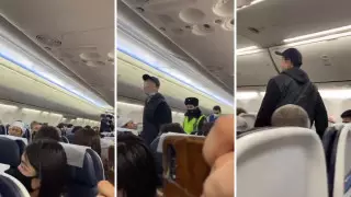 Буйного пассажира сняли с рейса Актау - Алматы