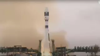 Появилось видео старта "Союза" с космодрома Байконур