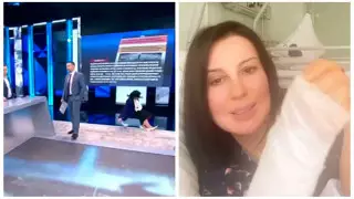 Ведущая Первого канала записала видео после падения в прямом эфире