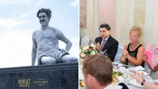 Памятник Борату и Бекшин на тое. Как шутили 1 апреля в Казахстане