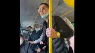 Конфликт между пассажирами в автобусе засняли в Алматы