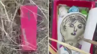 Мини-гроб с фотографией женщины нашли в Алматинской области