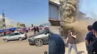 Пожар произошел на барахолке в Алматы