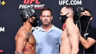 Дамир Исмагулов провел дуэль взглядов с оскорбившим Казахстан бойцом UFC