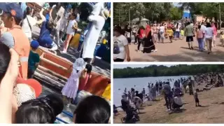 Родители устроили драку за бесплатный аттракцион в парке Караганды