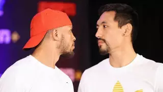 Жанибек Алимханулы и экс-чемпион мира провели дуэль взглядов