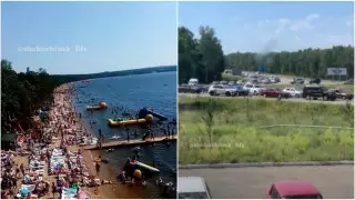 "Пробки от самого терминала". Казахстанцы заполонили пляжи Бурабая