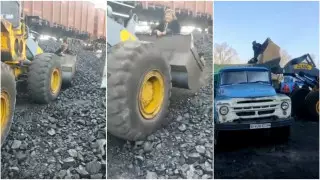 Женщина забралась в ковш погрузчика в Алматинской области