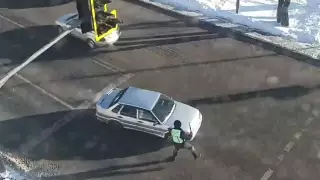 Задержание автоугонщика в Нур-Султане попало на видео