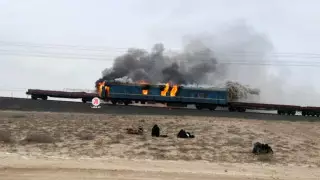 Вагон загорелся на железной дороге в Мангистау