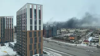 Стройматериалы горели на объекте в Нур-Султане