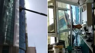 Стрела автокрана упала на жилой комплекс в Нур-Султане