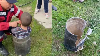 4-летний мальчик застрял во фляге в Усть-Каменогорске