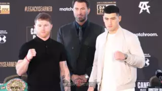 Канело и Бивол прибыли в Лас-Вегас и провели дуэль взглядов