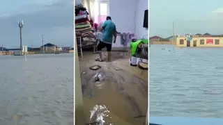 Дома и улицы затопило после дождей в Жанаозене