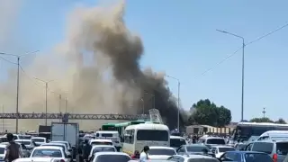 Кафе горело в районе рынка "Алтын Орда" под Алматы